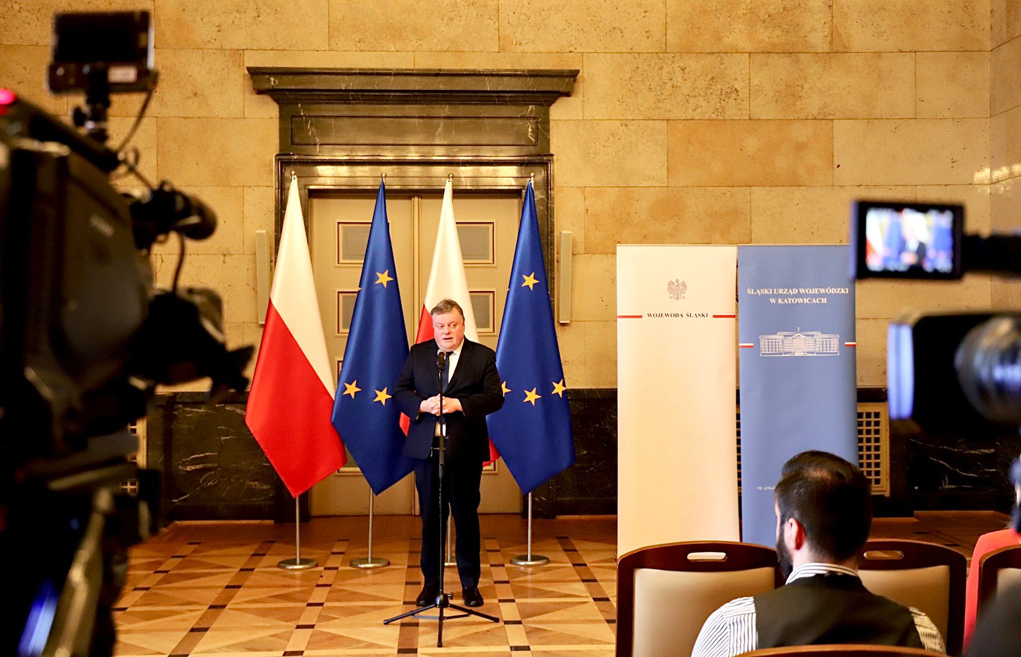 Konferencja prasowa o pomocy dla cudzoziemców w ramach FAMI/ fot. ŚUW