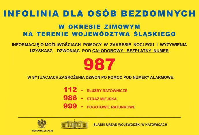 Grafika dot. infolinii dla bezdomnych/mat. ŚUW