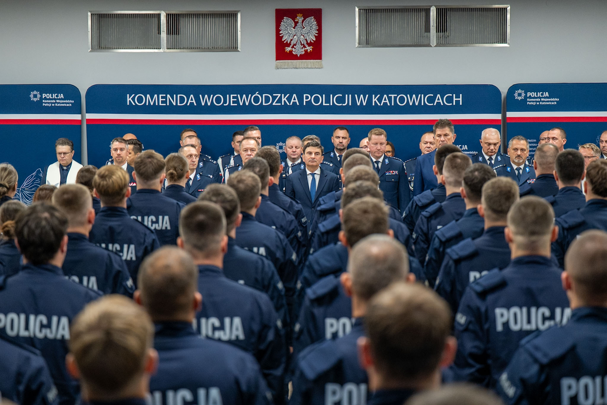 Nowo przyjęci policjanci.