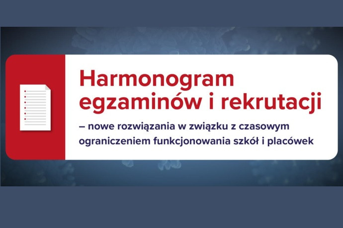 Harmonogram egzaminów i rekrutacji - graf. MEN