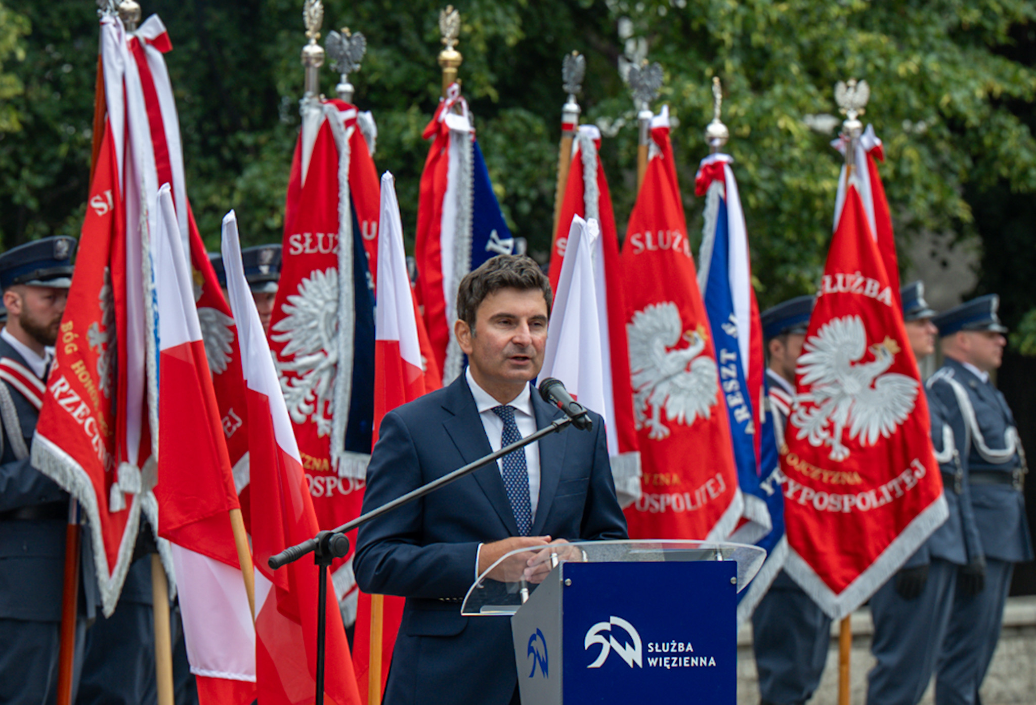 Funkcjonariusze podczas uroczystości.