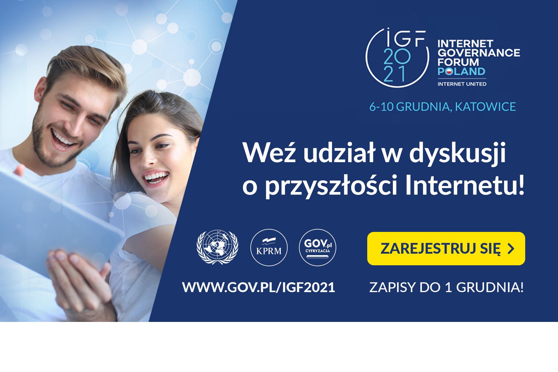 Grafika zachęcająca do udziału w IGF2021 /graf. KPRM/