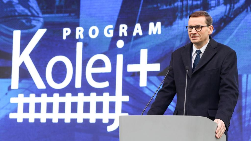 konferencja dot. programu Kolej Plus - premier Mateusz Morawiecki /mat. KPRM/
