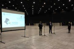Briefing prasowy ws. budowy szpitala tymczasowego w Katowicach /fot. A. Księżnik/