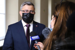Konferencja prasowa dot. sytuacji epidemicznej - indywidualna wypowiedź Wojewody Śląskiego dla mediów /fot. A. Księżnik/