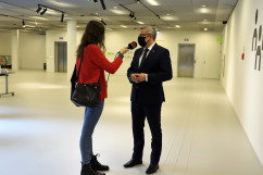 Wojewoda udziela wywiadu dla Radia Katowice/ fot. A. Herz/