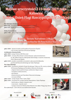 Plakat - uroczystości majowe 2019 r. /grafika ŚUW/