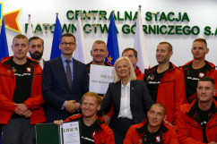 Fotorelacja z uroczystości w Centralnej Stacji Ratownictwa Górniczego w Bytomiu z udziałem Premiera Mateusza Morawieckiego/fot. I. Matuszewska