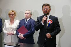 Otwarcie Panteonu Górnośląskiego - przemówienie prezydenta Katowic Marcina Krupy /fot. A. Księżnik/