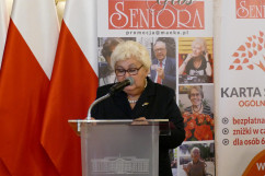 Ogłoszenie wyników konkursu na najaktywniejszego seniora i najaktywniejszą seniorkę w województwie - przemówienie Pełnomocnika Wojewody Śląskiego ds. Rodziny /fot. A. Księżnik/