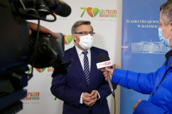 Briefing ws. uruchomienia Punktu Szczepień Powszechnych w Bielsku-Białej /fot. A. Księżnik/