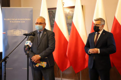 Konferencja prasowa dot. sytuacji epidemicznej - wypowiedź Państwowego Wojewódzkiego Inspektora Sanitarnego/fot. A. Księżnik/