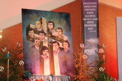 Obraz przedstawiający wizerunki 9 zabitych górników podczas pacyfikacji kopalni 
