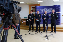 Briefing dot. akcji Bitwa o wozy w Bielsku-Białej /fot. A. Księżnik/
