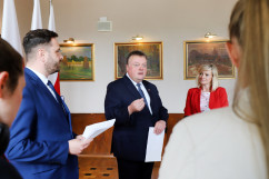 Zdjęcia z briefingu prasowego nt. zadań realizowanych przez pracowników socjalnych /fot. A. Karendał/