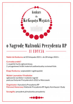 II edycja Konkursu dla Kół Gospodyń Wiejskich o Nagrodę Małżonki Prezydenta - grafika informacyjna /grafika KPRP/