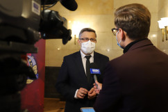 Indywidualna wypowiedź wojewody ślaskiego J. Wieczorka dla TVP Katowice /fot. A. Księżnik/