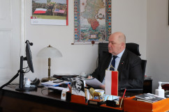 Wideokonferencja dot. rozbudowy linii kolejowych w regionie /fot. A. Księżnik/