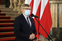 Briefing wicepramiera Jacka Sasina i wojewody Jarosława Wieczorka /fot. A. Księżnik/