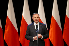 Prezydent RP Andrzej Duda przemawia podczas obchodów 41. rocznicy zawarcia Porozumienia Katowickiego/fot. B. Szwedowski