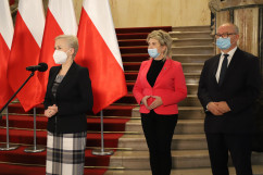 Konferencja prasowa dot. Rządowego Funduszu Polski Ład - przemówienie Prezes Zarządu BGK /fot. A. Księżnik/