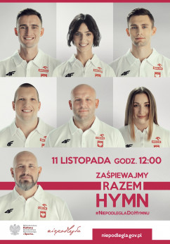 Plakat Niepodlegla do hymnu graf. Biuro Programu Niepodległa