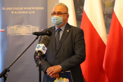 Konferencja prasowa dot. sytuacji epidemicznej - wypowiedź Państwowego Wojewódzkiego Inspektora Sanitarnego /fot. A. Księżnik/