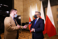 Konferencja prasowa dotycząca Polskiego Ładu - indywidulana wypowiedź Wojewody dla mediów /fot. K.Szczepanek/