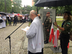Galeria zdjęć z odsłonięcia w Bielsku-Białej pomnika ofiar rzezi wołyńskiej  w ramach obchodów 75. rocznicy „Krwawej niedzieli