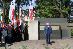 Przemówienie organizatora wydarzenia podczas obchodów 41. rocznicy zawarcia Porozumienia Katowickiego/ fot. A. Kucharzewska