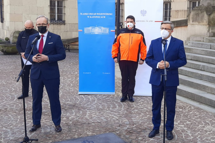 Minister Adam Niedzielski: sytuacja na Śląsku jest krytyczna/źródło: FB ŚUW, fot. A. Kucharzewska, P. Strzałkowski