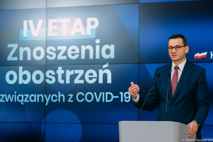 Konferencja prasowa premiera Mateusza Morawieckiego dot. czwartego etapu znoszenia ograniczeń /fot. Adam Guz/KPRM/