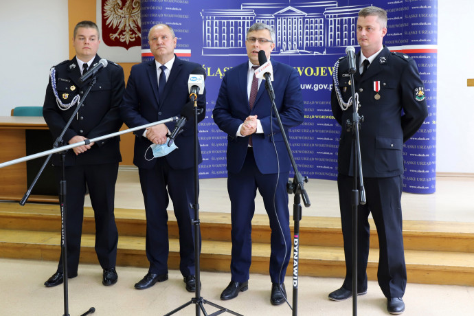 Briefing dot. akcji Bitwa o wozy w Bielsku-Białej /fot. A. Księżnik/