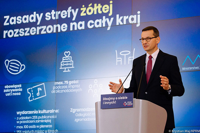 Konferencja prasowa premiera Mateusza Morawieckiego oraz ministra zdrowia Adama Niedzielskiego fot. Krystian Maj/KPRM
