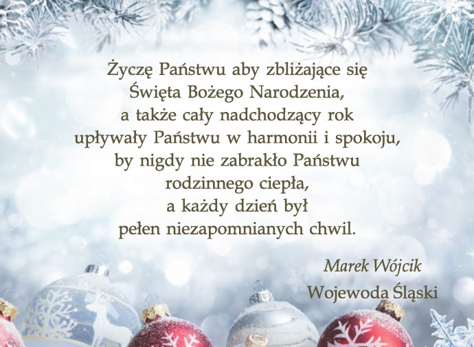 Życzenia Wojewody Śląskiego /grafika ŚUW