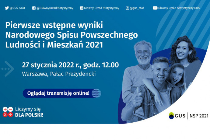 Pierwsze wstępne wyniki NSP 2021 - graf. GUS
