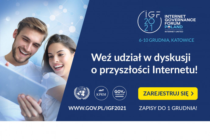 Grafika zachęcająca do udziału w IGF2021 /graf. KPRM/