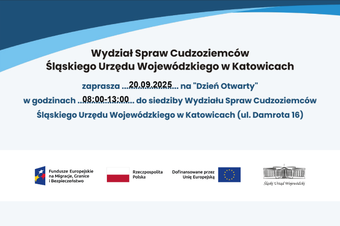Grafika dotycząca dnia otwartego wydziału spraw cudzoziemców 