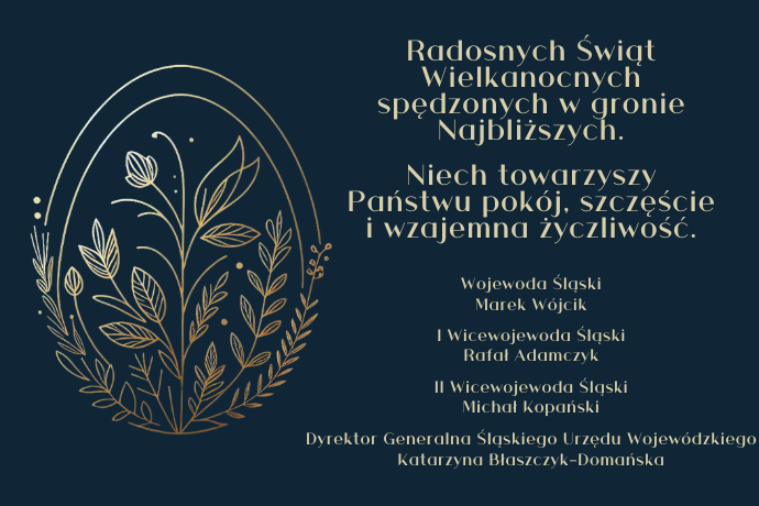 Grafika z tekstem życzeń wielkanocnych/mat. ŚUW